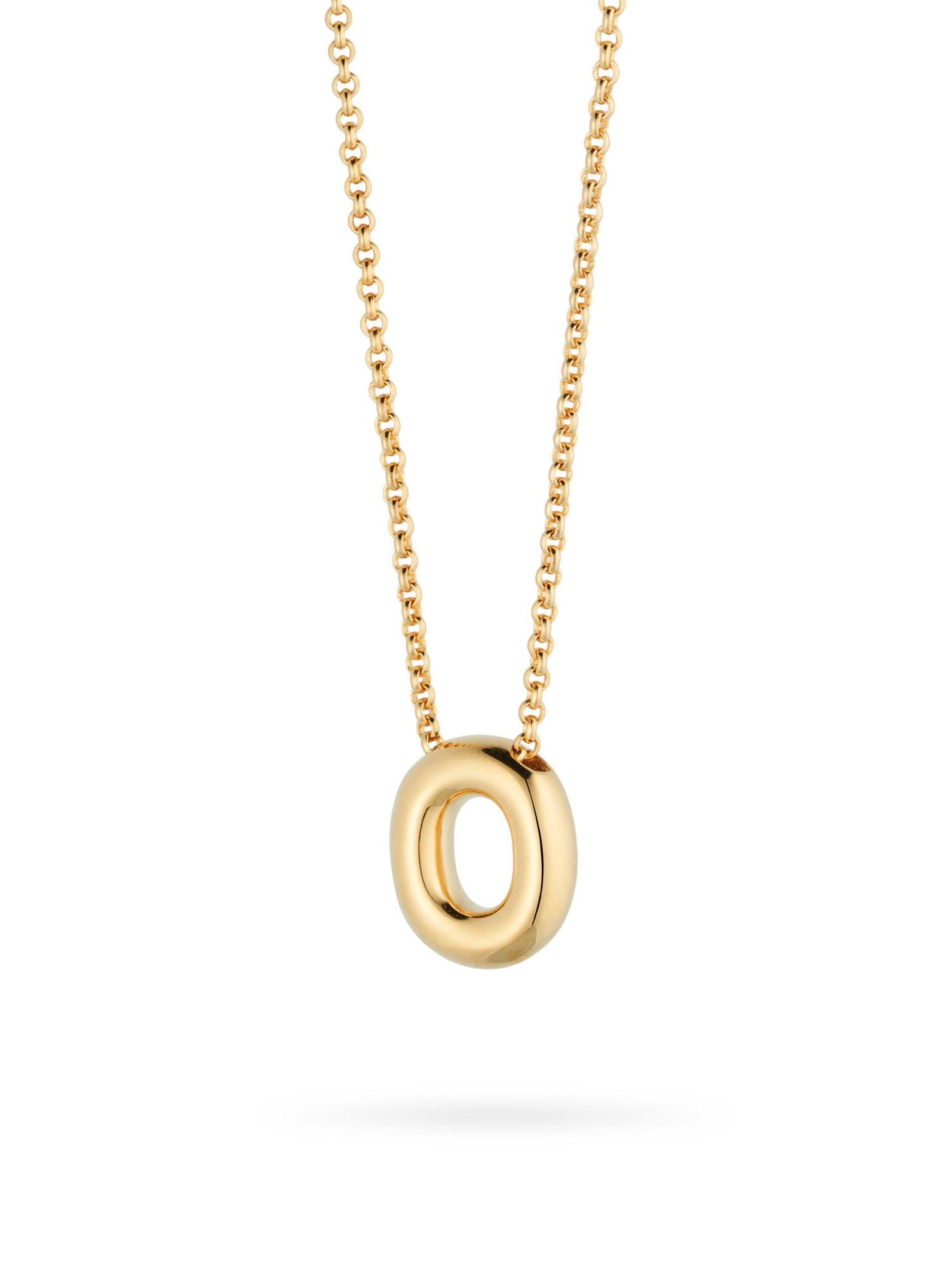 Bubble Letter Necklace, initial, letter pendant, chain, gold, gold plated, sterling silver