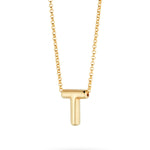 Bubble Letter Necklace, initial, letter pendant, chain, gold, gold plated, sterling silver