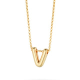 Bubble Letter Necklace, initial, letter pendant, chain, gold, gold plated, sterling silver