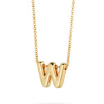 Bubble Letter Necklace, initial, letter pendant, chain, gold, gold plated, sterling silver