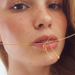 Lolita Necklace Gold, bow necklace, chain, sterling silver, gold plated