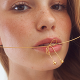 Lolita Necklace Gold, bow necklace, chain, sterling silver, gold plated