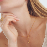 Lolita Necklace Gold, bow necklace, chain, sterling silver, gold plated