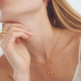 Lolita Necklace Gold, bow necklace, chain, sterling silver, gold plated