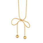 Lolita Necklace Gold, bow necklace, chain, sterling silver, gold plated