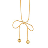 Lolita Necklace Gold, bow necklace, chain, sterling silver, gold plated