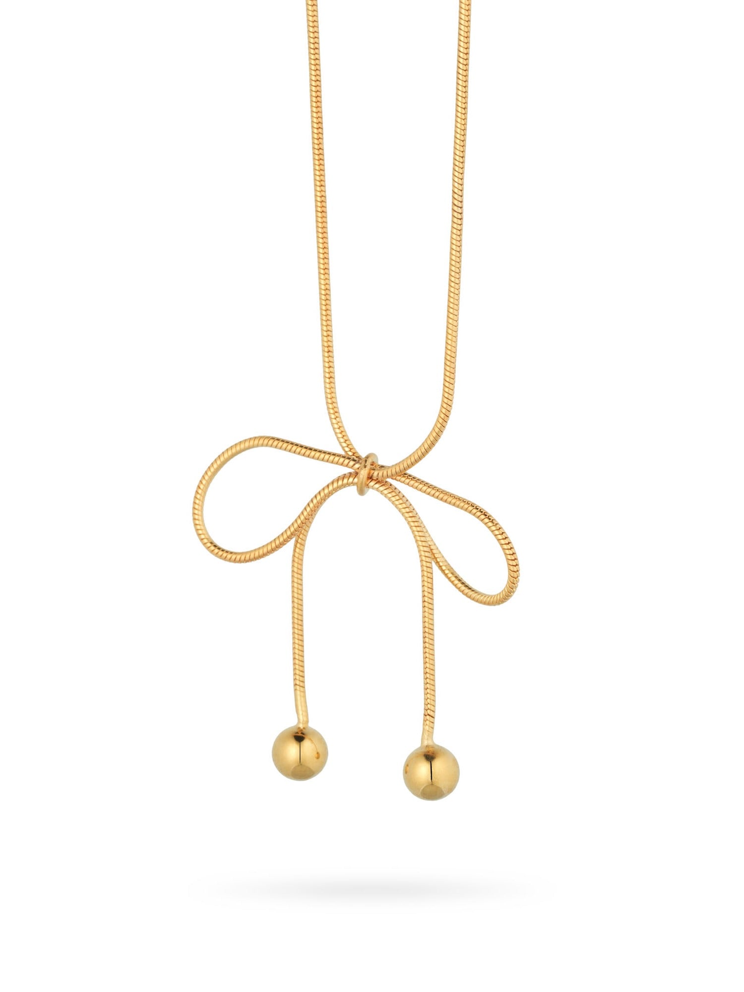 Lolita Necklace Gold, bow necklace, chain, sterling silver, gold plated