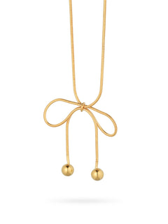 Lolita Necklace Gold, bow necklace, chain, sterling silver, gold plated