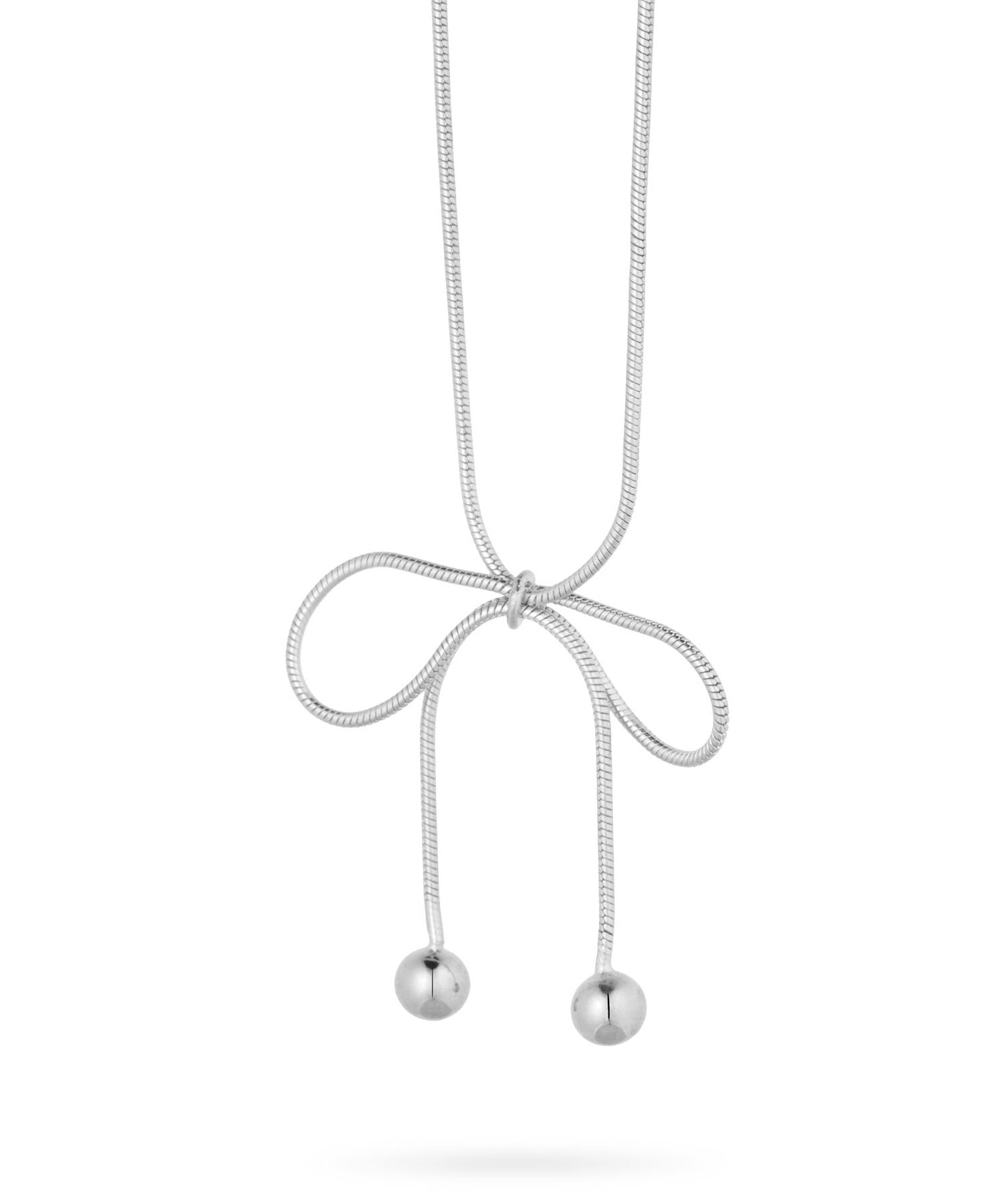 Lolita Necklace Silver, bow necklace, chain, sterling silver