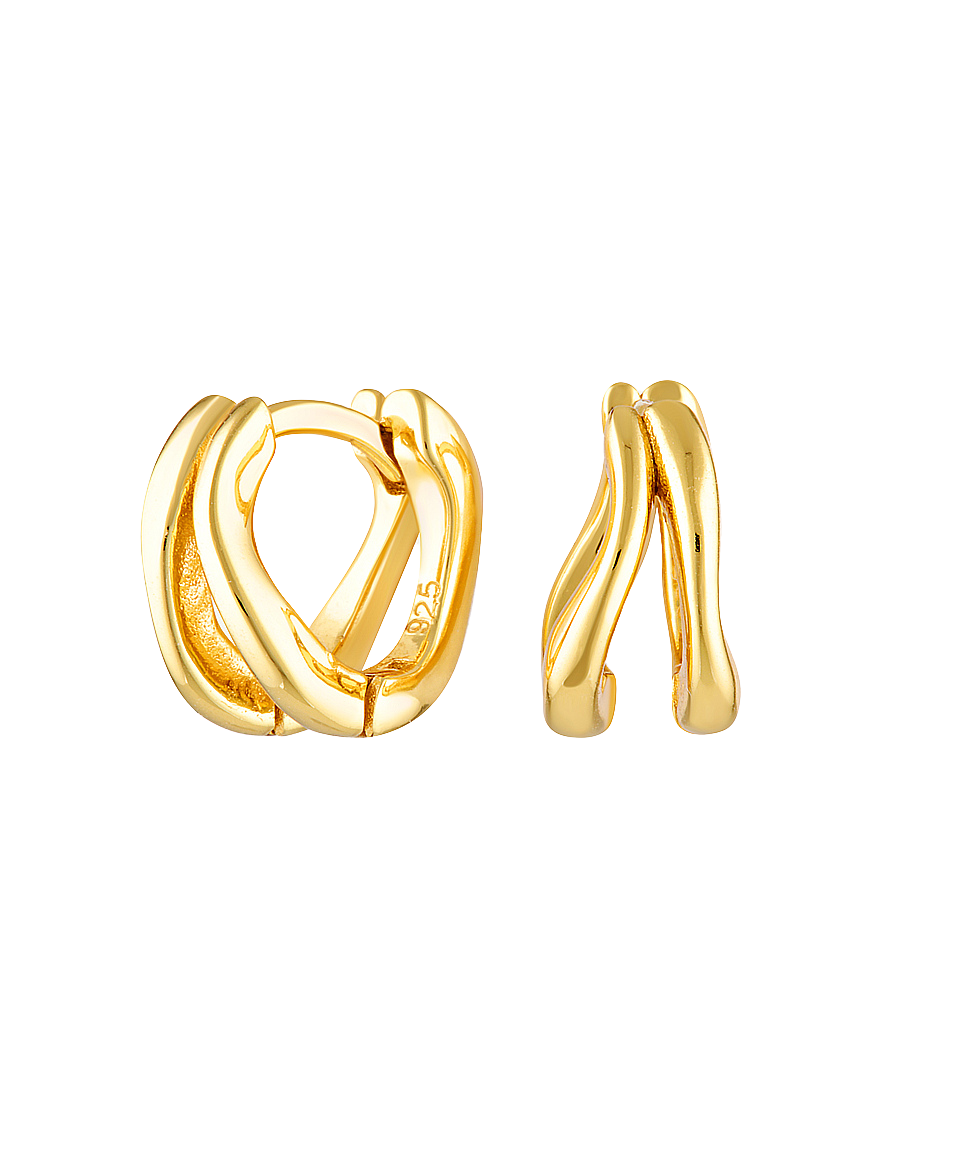 Matisse Huggies, hoop earrings, gold plated, sterling silver, earring stack