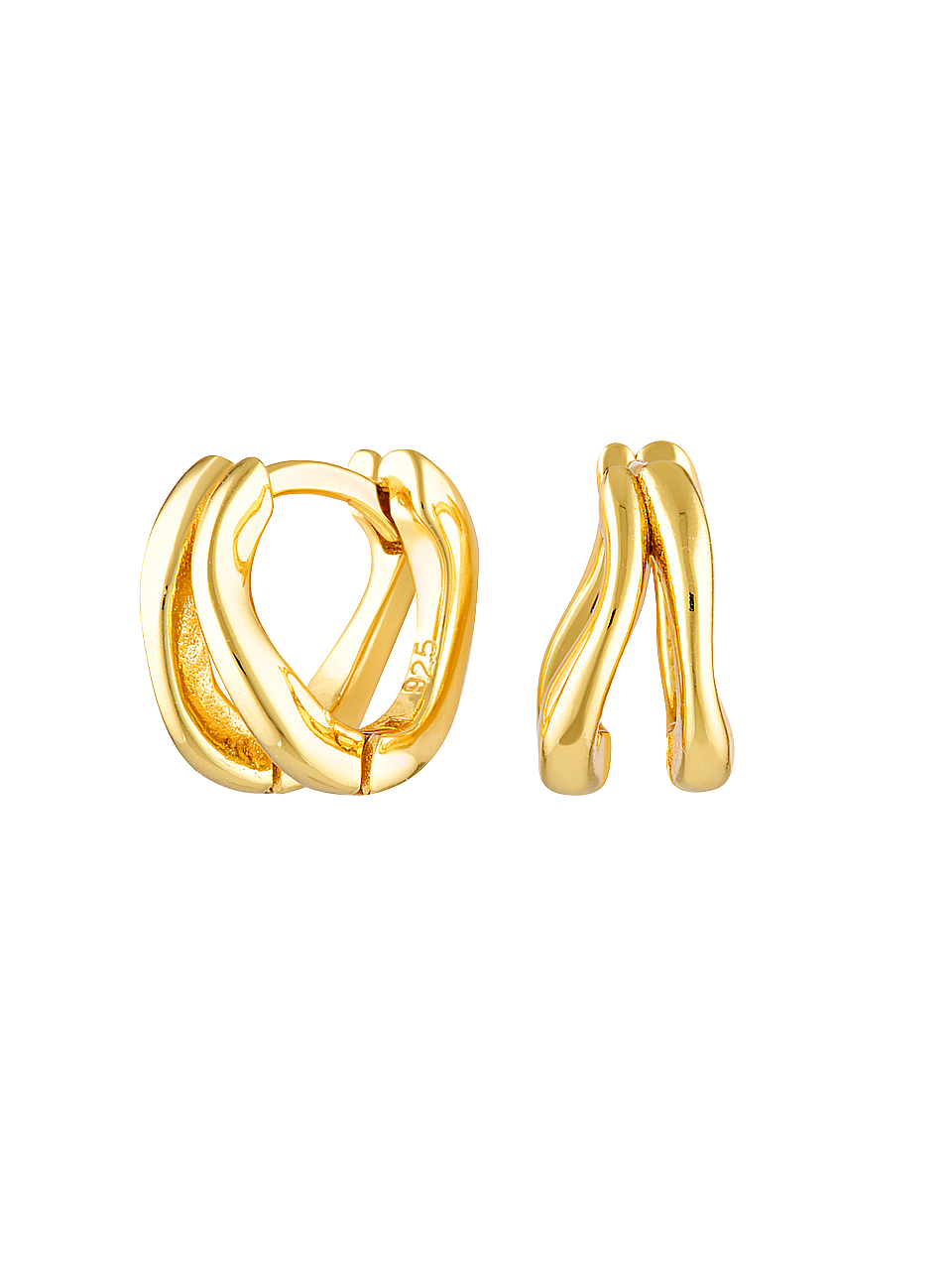 Matisse Huggies, hoop earrings, gold plated, sterling silver, earring stack