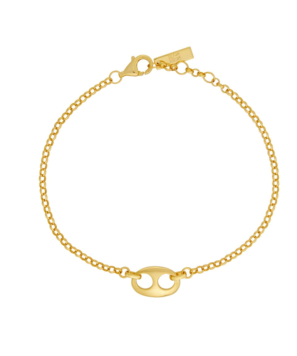 Maybel Bracelet, Sterling Silver, Gold Plated, Chain, Link, bracelet stack