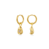 Mimi Earrings, White, Crystal, Gold, Gemstone, Gold Earrings, Earring Stack
