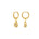 Mimi Earrings, White, Crystal, Gold, Gemstone, Gold Earrings, Earring Stack