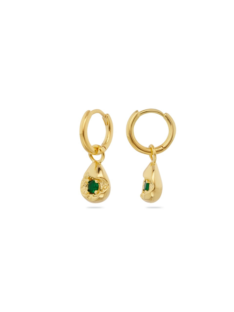 Mimi Earrings, Emerald, Gold, Gemstone, Gold Earrings