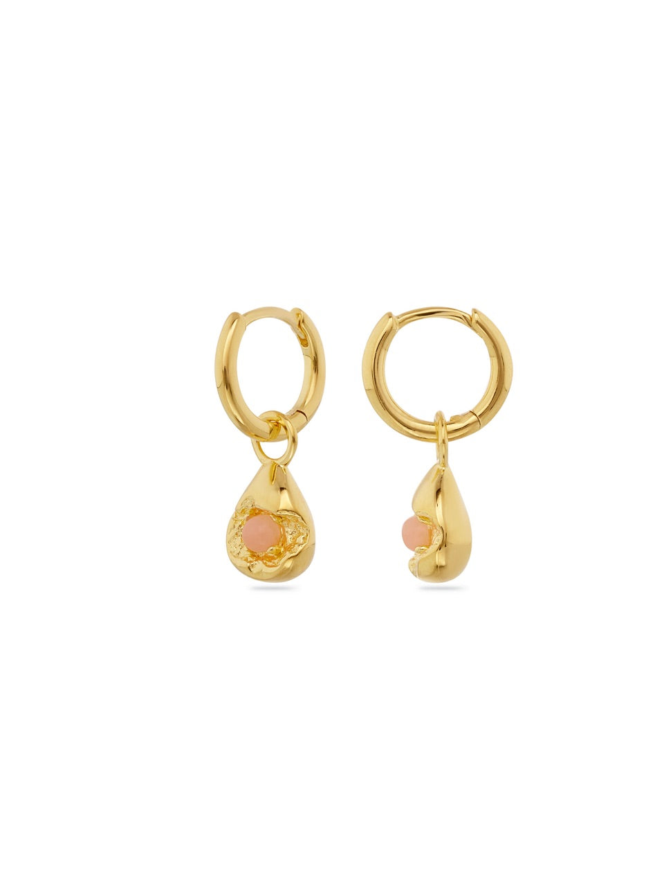 Mimi Earrings, Pink Opal, Gold, Gemstone, Gold Earrings