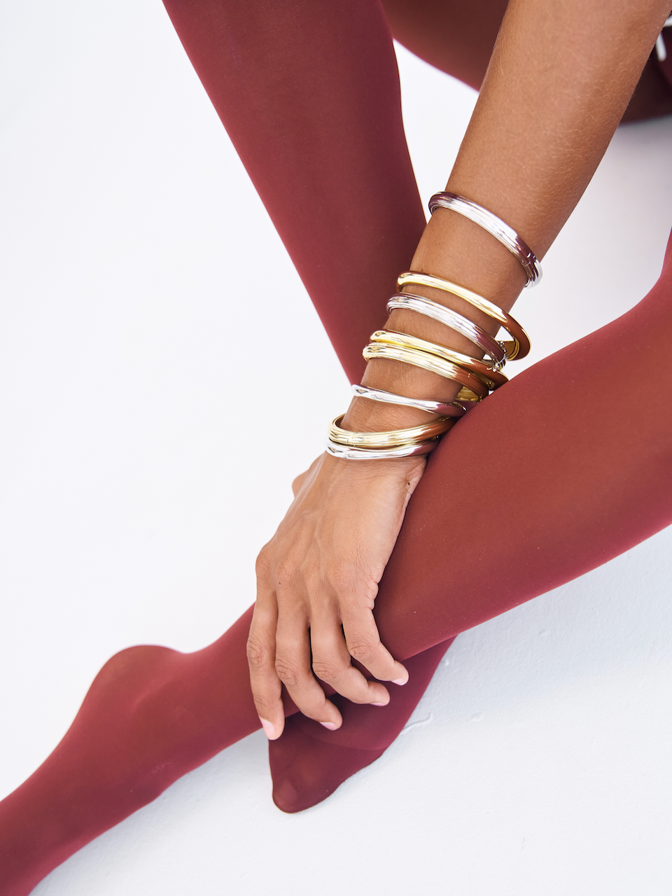 Natalia Bangle, Gold, Gold Plated, Sterling Silver, Bracelet, Bracelet Stack
