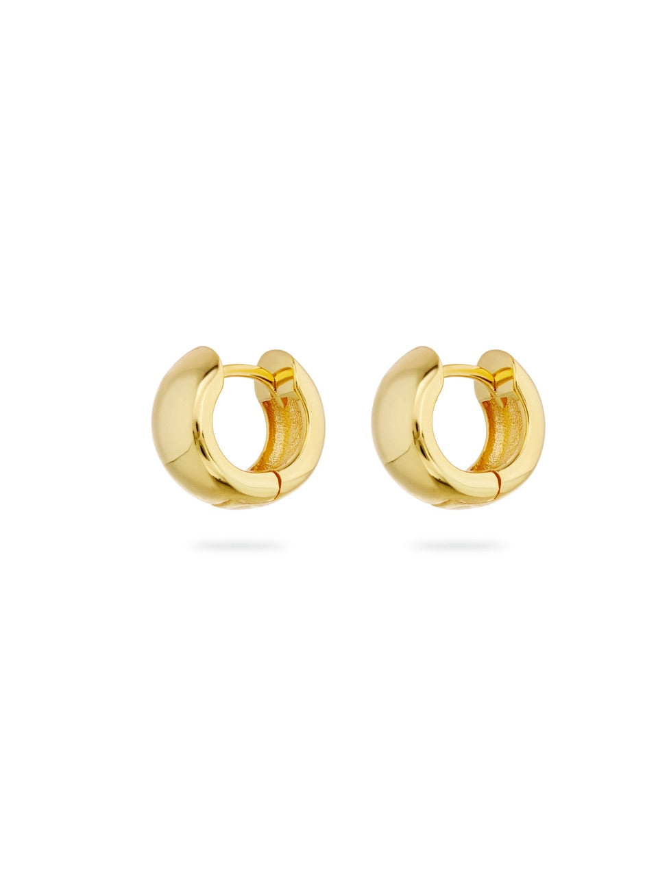 Noa Huggies, gold huggies, hoops, ear stack, earrings, sterling silver, gold plated