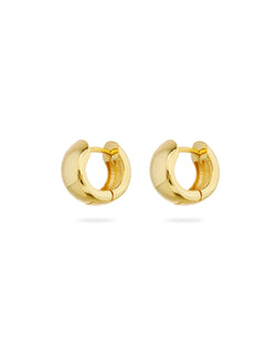 Noa Huggies, gold huggies, hoops, ear stack, earrings, sterling silver, gold plated