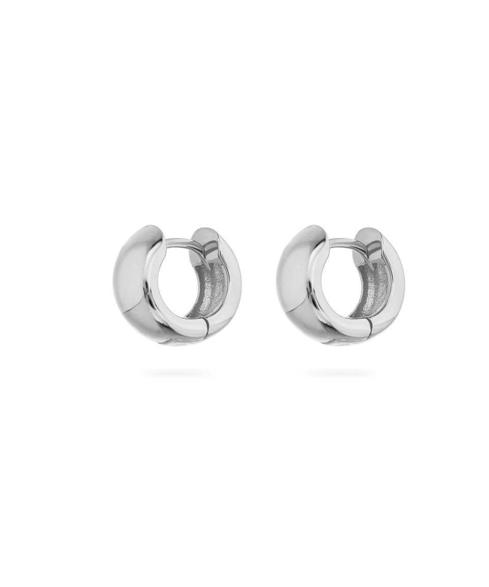 Noa Huggies, silver huggies, hoops, ear stack, earrings, sterling silver
