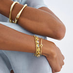 Nadine Bracelet, Sterling Silver, Gold Plated, Chain Bracelet, Bracelet Stack