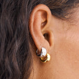 Noa Huggies, gold huggies, hoops, ear stack, earrings, sterling silver, gold plated