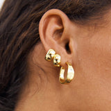 Noa Huggies, gold huggies, hoops, ear stack, earrings, sterling silver, gold plated