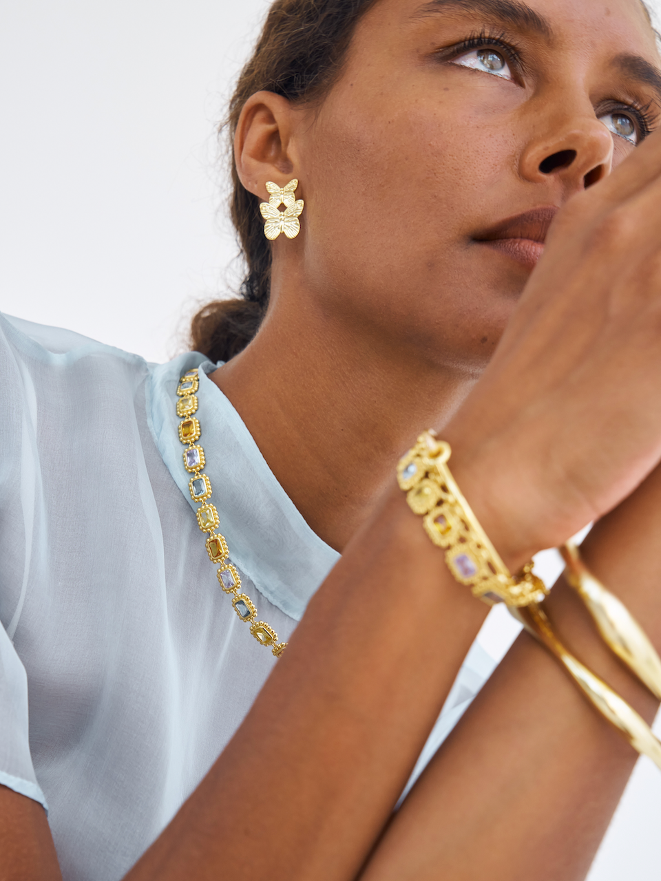 Cristabel Bangle, Gold Bangle, Gold Plated, Bracelet, Chunky Bracelet, Bracelet Stack, Sterling Silver