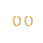 Priscilla Pave Hoops, gold hoops, huggies, earring stack, crystals, sterling silver, gold plated, gold
