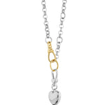 Puff Heart Necklace, Silver, Pendant, Charm, Chain Necklace