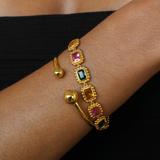 Remy Bracelet, Gemstones, Gold, Gold Plated, Sterling Silver, Link