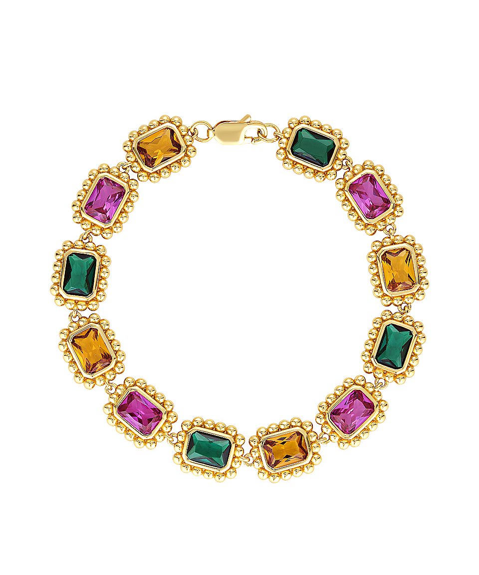 Remy Bracelet, Gemstones, Gold, Gold Plated, Sterling Silver, Link