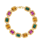 Remy Bracelet, Gemstones, Gold, Gold Plated, Sterling Silver, Link