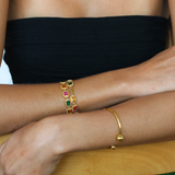 Remy Bracelet, Gemstones, Gold, Gold Plated, Sterling Silver, Link