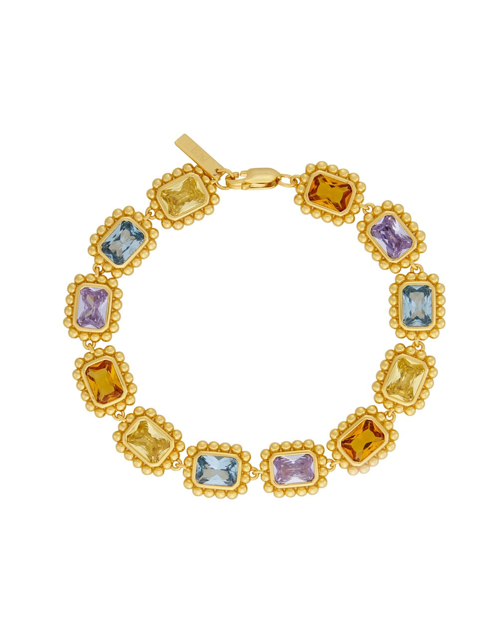 Remy Bracelet, Pastel, Gemstones, Gold, Gold Plated, Sterling Silver, Link