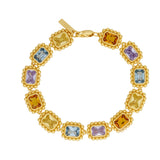Remy Bracelet, Pastel, Gemstones, Gold, Gold Plated, Sterling Silver, Link