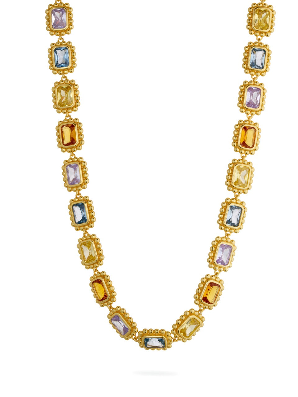 Remy Necklace Pastel, choker necklace, gold, gemstones, cubic zirconia, multi-colour, gold plated, sterling silver