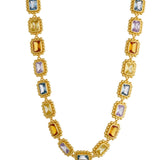 Remy Necklace Pastel, choker necklace, gold, gemstones, cubic zirconia, multi-colour, gold plated, sterling silver