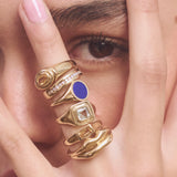 SOPHIE LAPIS SIGNET RING - YELLOW GOLD