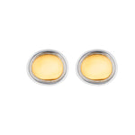 Uovo Earrings, silver earrings, studs, mixed metals, sterling silver, gold plated