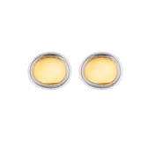 Uovo Earrings, silver earrings, studs, mixed metals, sterling silver, gold plated