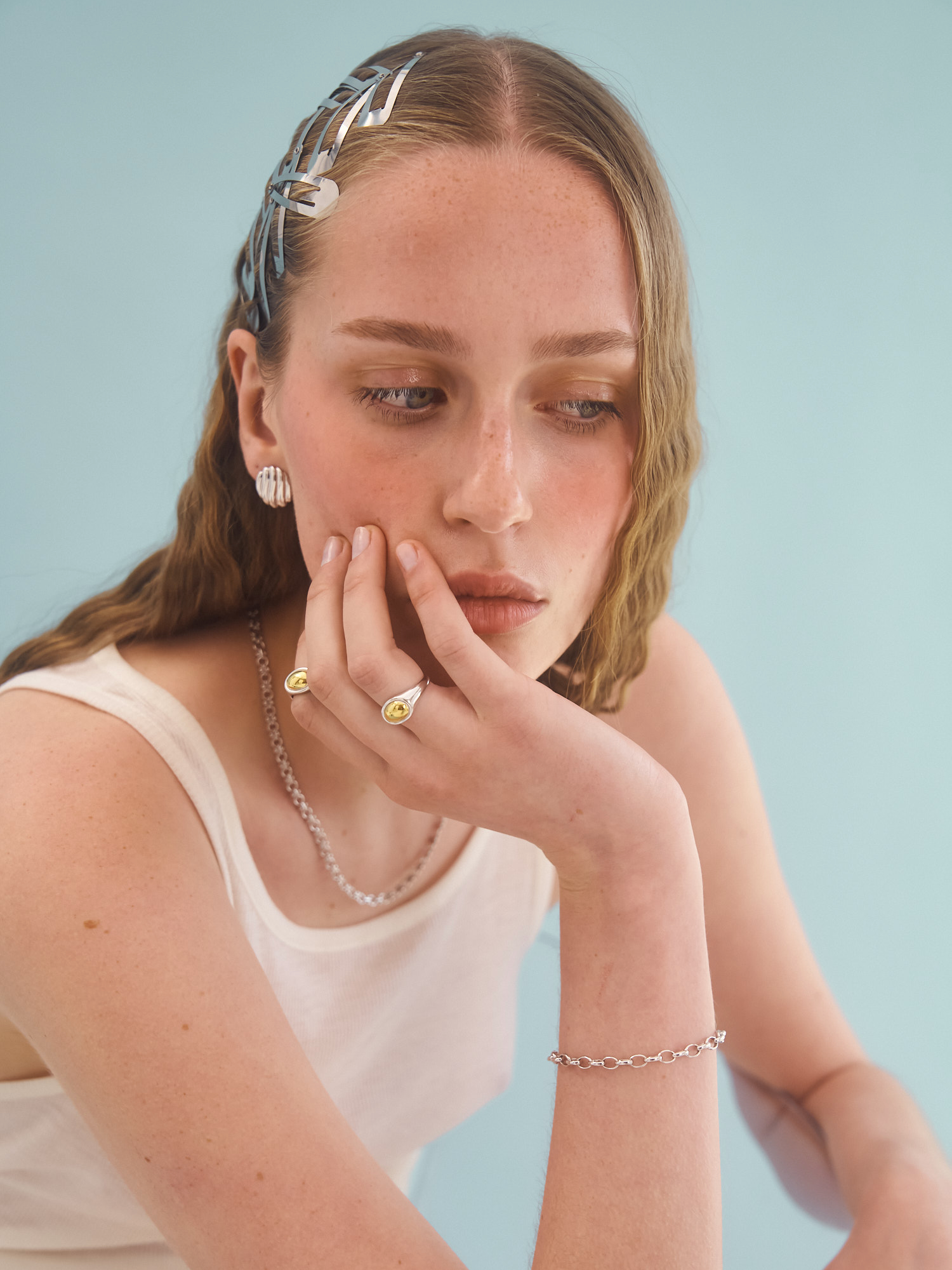 Uovo Ring, silver ring, sterling silver, mixed metals, gold ring