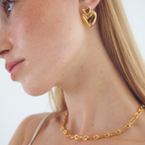 Vivienne Earrings Gold, heart earrings, studs, statement, gold earrings, gold plated, sterling silver