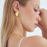 Vivienne Earrings Gold, heart earrings, studs, statement, gold earrings, gold plated, sterling silver