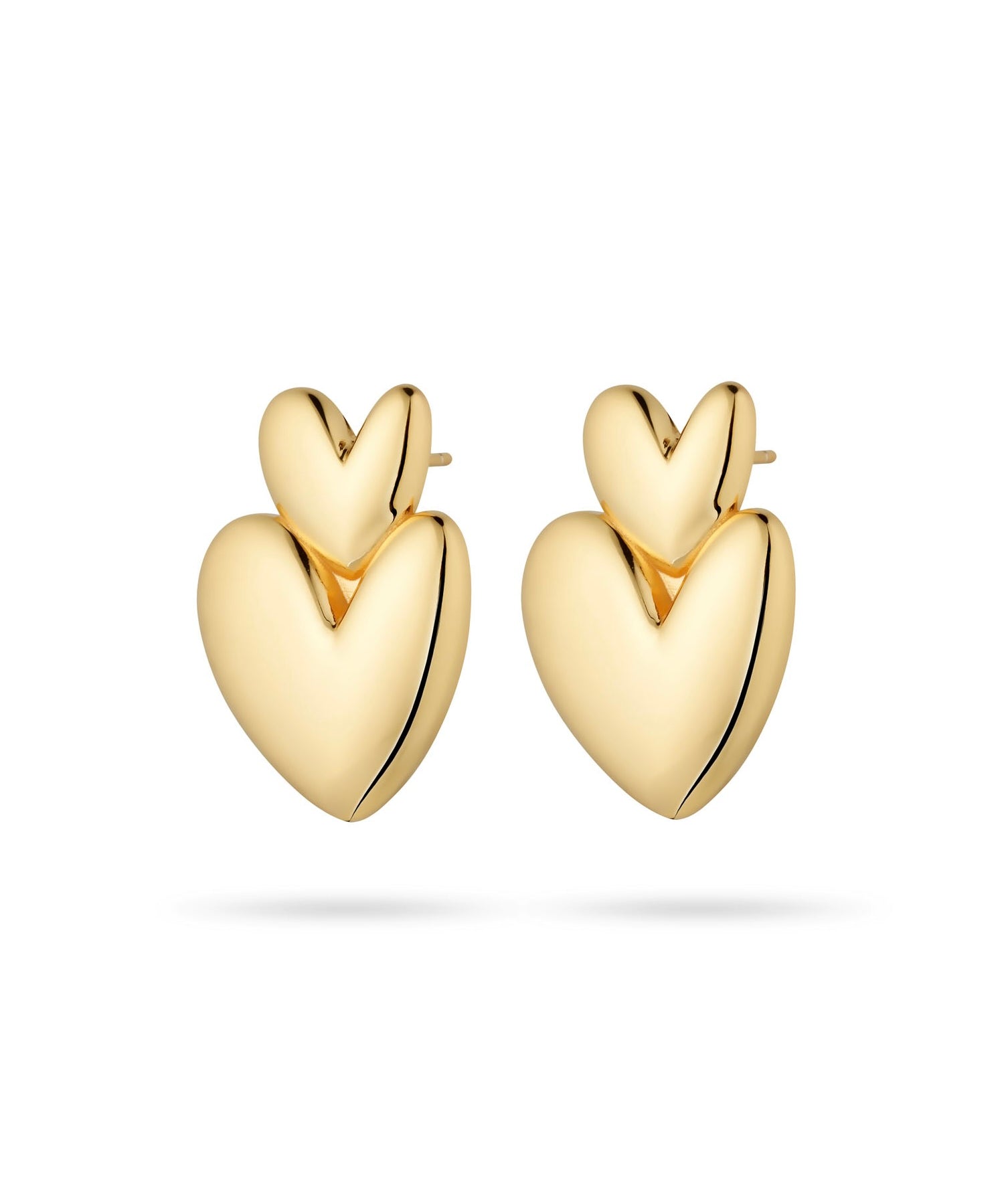 Vivienne Earrings Gold, heart earrings, studs, statement, gold earrings, gold plated, sterling silver