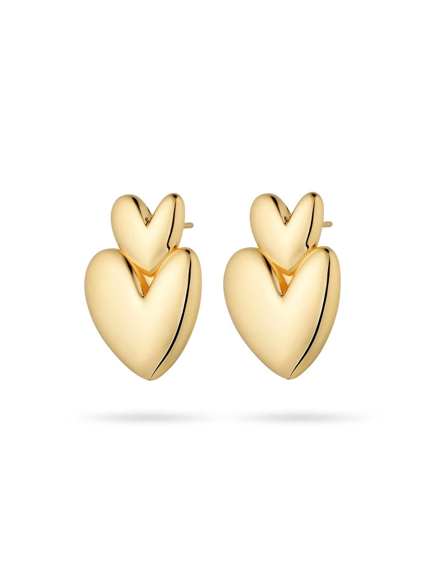 Vivienne Earrings Gold, heart earrings, studs, statement, gold earrings, gold plated, sterling silver