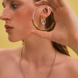 Vivienne Earrings Gold and Silver, heart earrings, studs, statement, gold earrings, gold plated, sterling silver, mixed metals