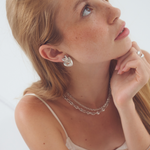 Vivienne Earrings Silver, heart earrings, studs, statement, sterling silver