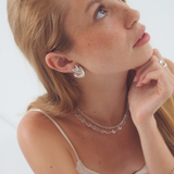 Vivienne Earrings Silver, heart earrings, studs, statement, sterling silver