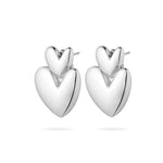 Vivienne Earrings Silver, heart earrings, studs, statement, sterling silver